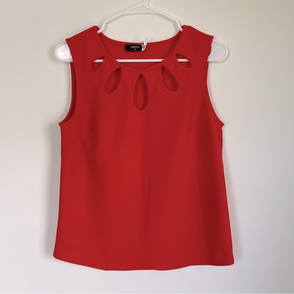 NWT Papaya orange sleeveless blouse